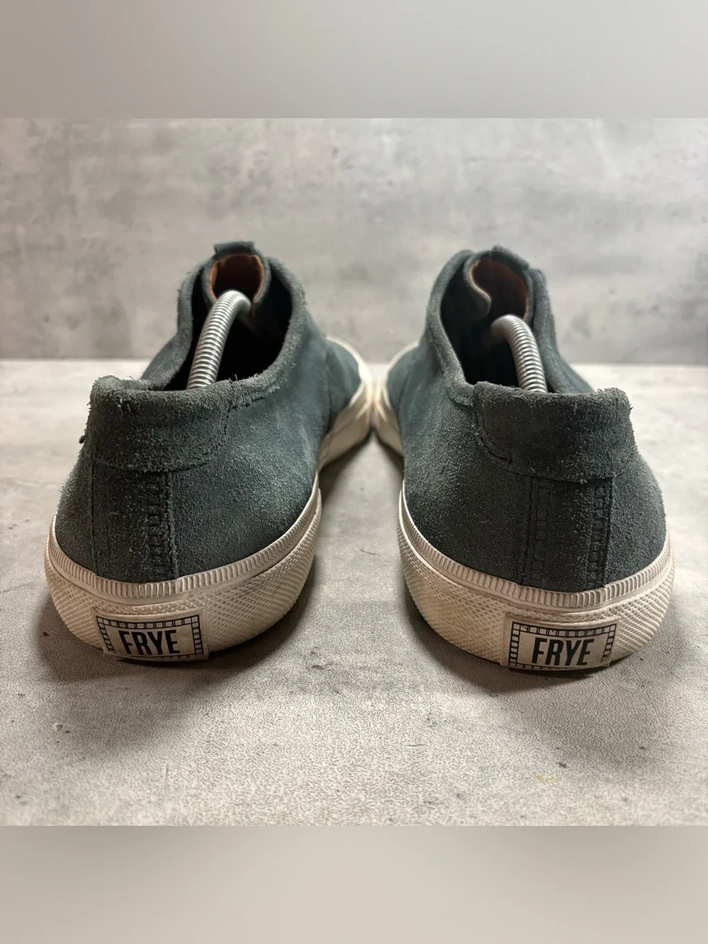 Frye‎ Ludlow Mens 12 Sneakers Canvas Green Leather Suede Lace Up Casual Shoes